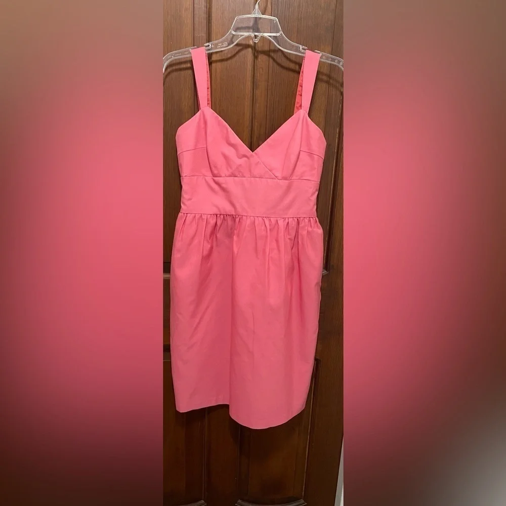 Priscilla of Boston size 6 pink cotton sleeveless , with 1 1/4” W strap dress - Picture 1 of 6
